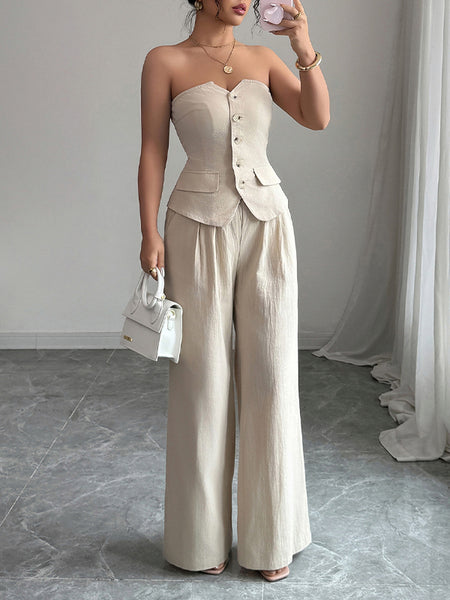Strapless Vest & Pants Set