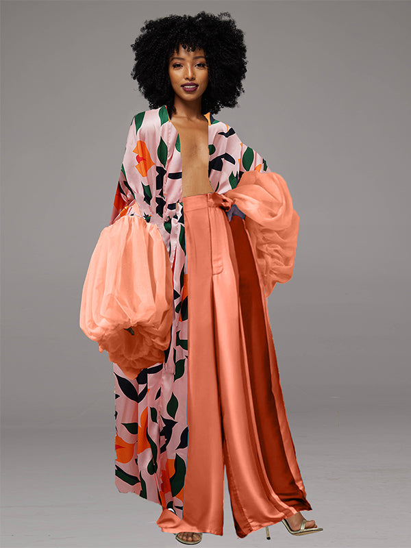 Printed Tied Kimono