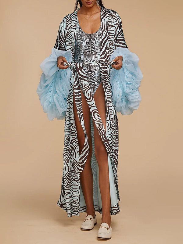Printed Tied Kimono