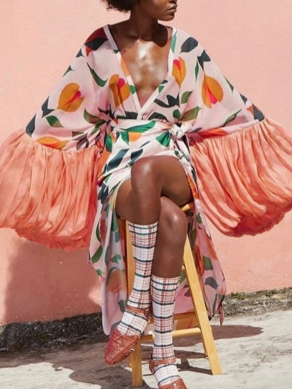 Printed Tied Kimono