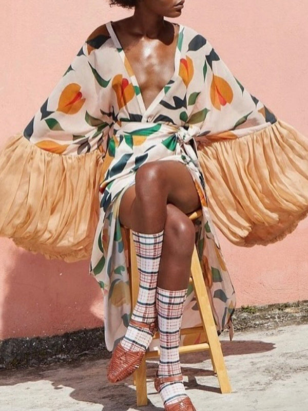 Printed Tied Kimono
