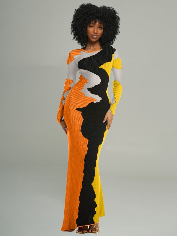 orange and black maxi dress Fruitful Maxi Dress