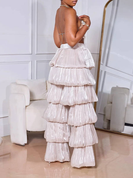 Solid Tiered Pants