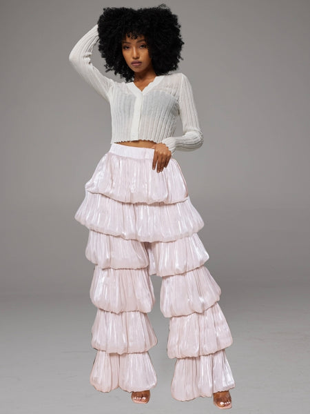 Solid Tiered Pants