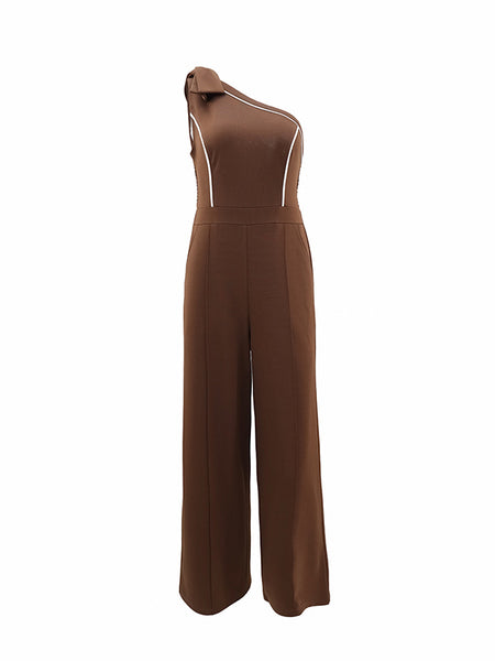 One-Shoulder Bowknot Jumpsuit
