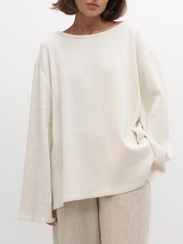 Solid Open-Back Sweater