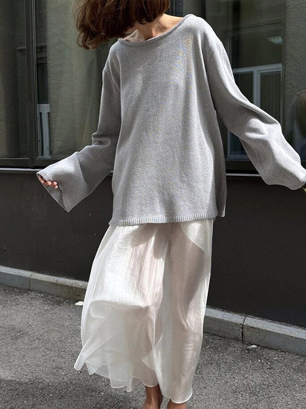 Solid Open-Back Sweater