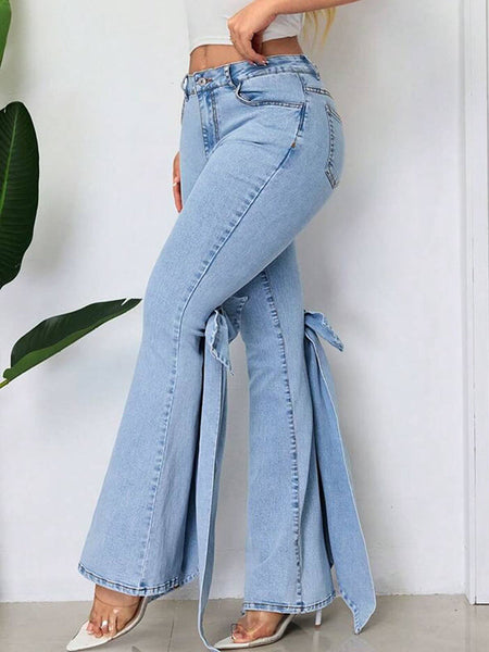 Bowknot Flared Jeans