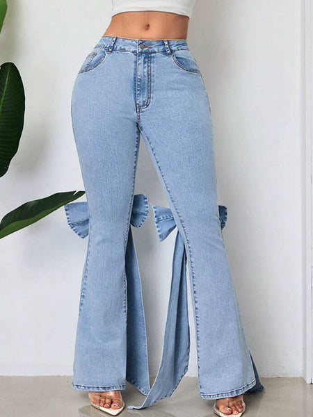 Bowknot Flared Jeans