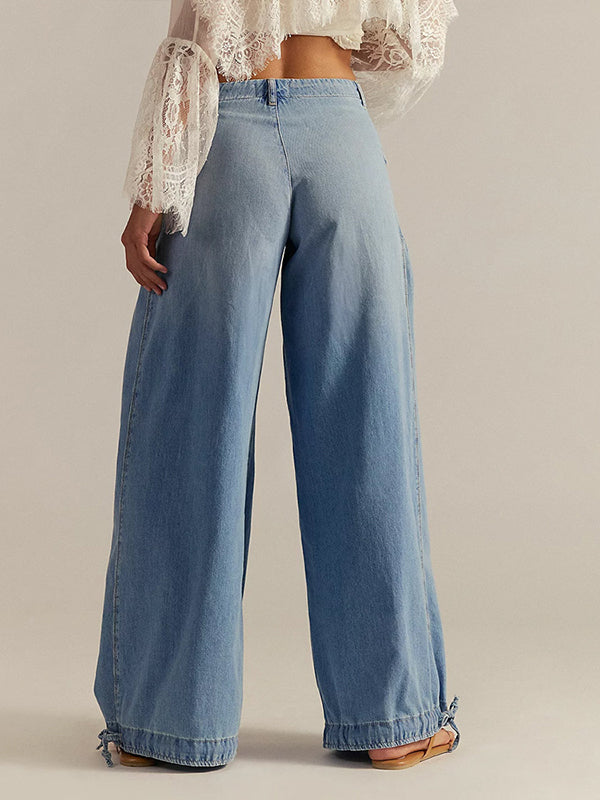 Tied-Cuff Jeans