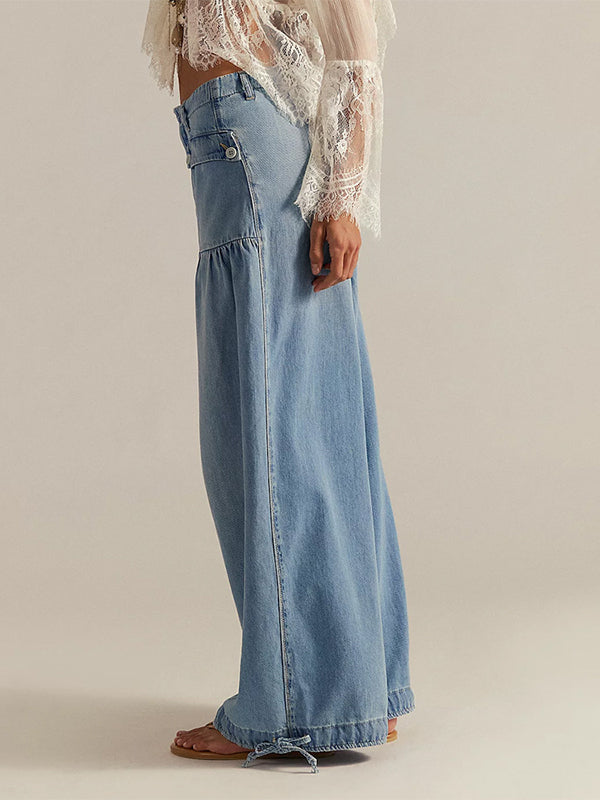 Tied-Cuff Jeans