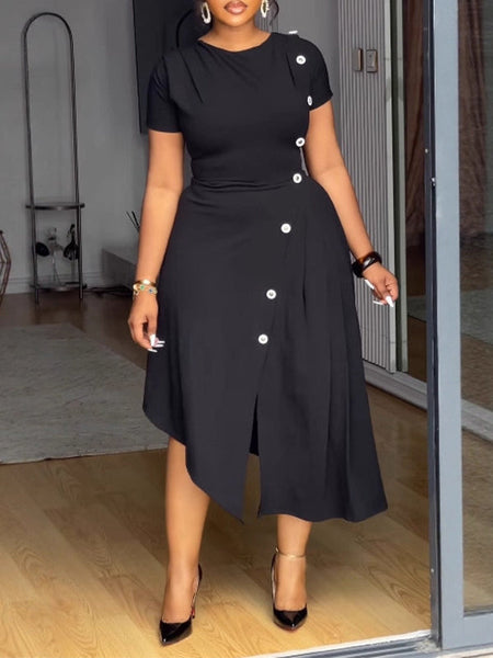 Button Slit Dress