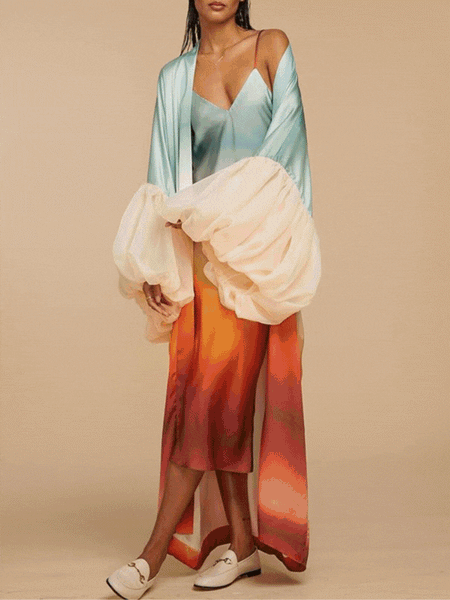 Printed Tied Kimono