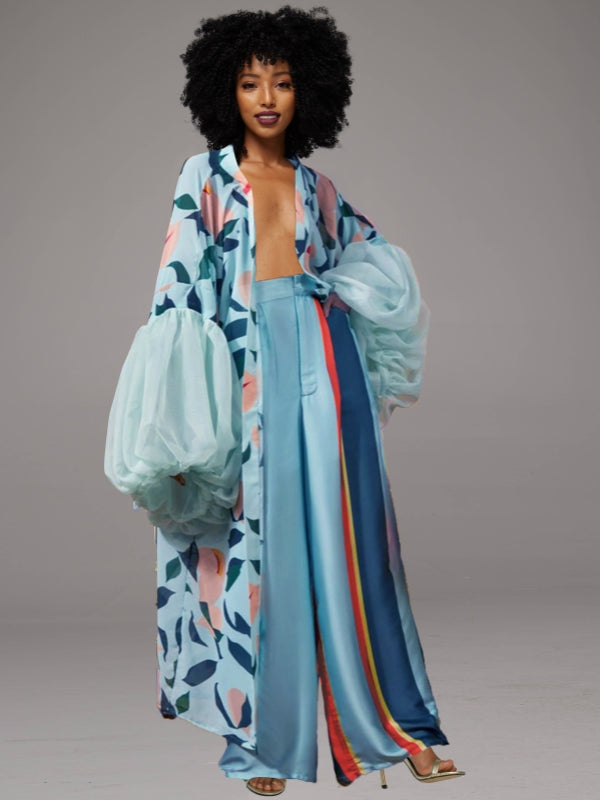 Printed Tied Kimono