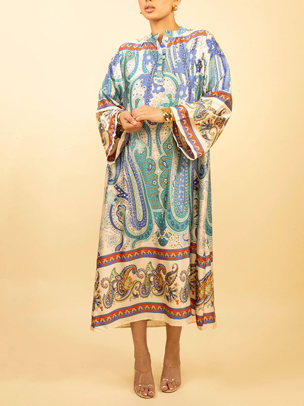 Printed Button-Front Dress