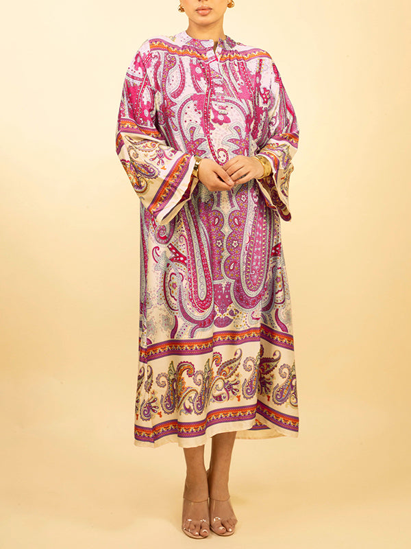 Printed Button-Front Dress