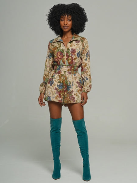 Printed Jacket & Skirt Set