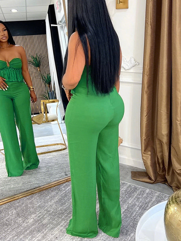 Fringe Strapless Jumpsuit