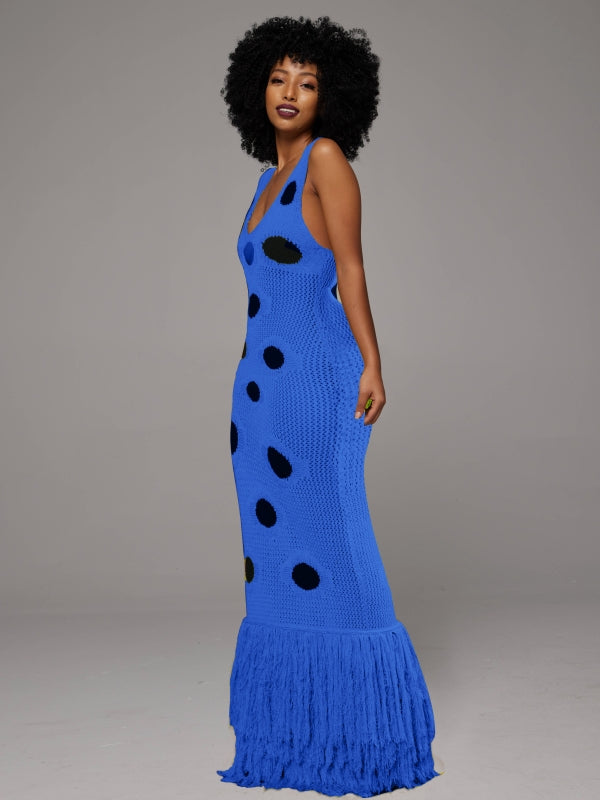 Dot Fringe Sleeveless Dress