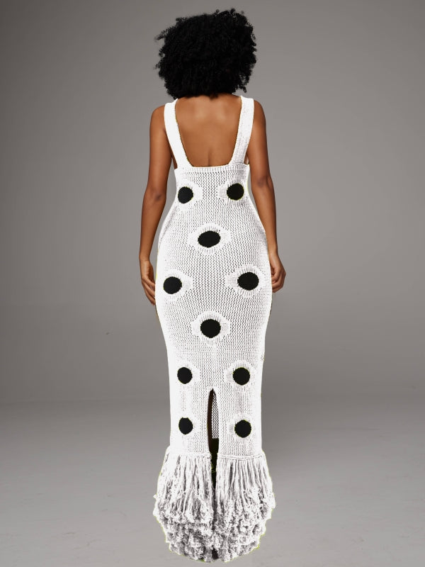 Dot Fringe Sleeveless Dress