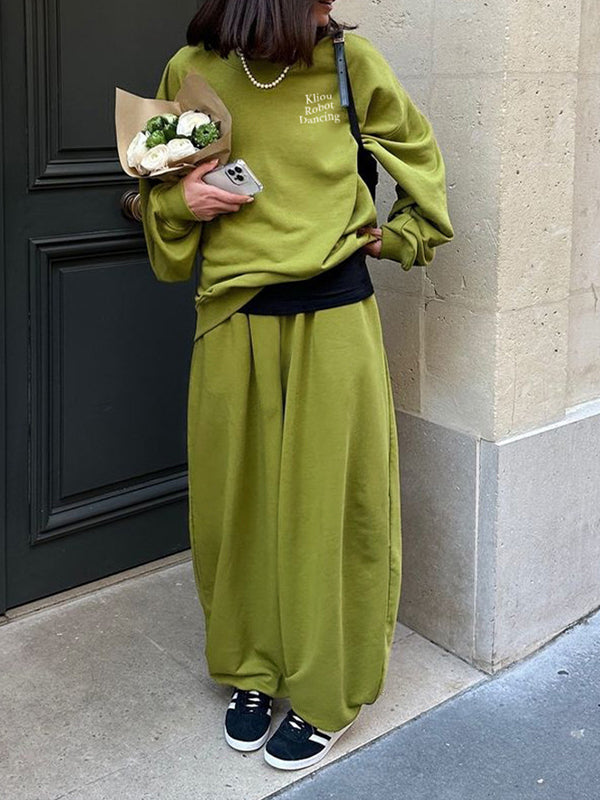 Pullover Sweatshirt & Pants Set
