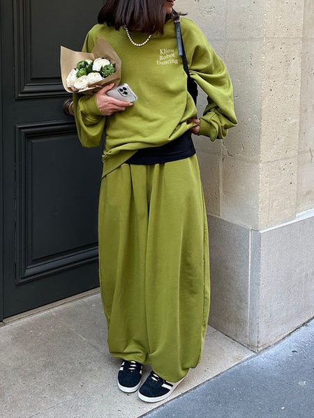Pullover Sweatshirt & Pants Set