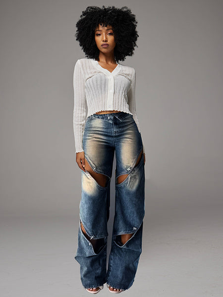 Wash Cutout Jeans