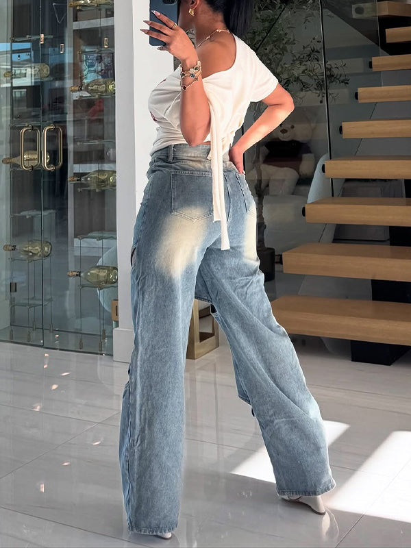 Wash Cutout Jeans