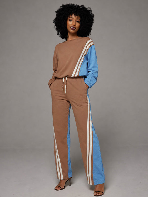 Stripe Combo Sweatshirt & Pants Set