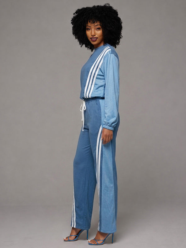 Stripe Combo Sweatshirt & Pants Set