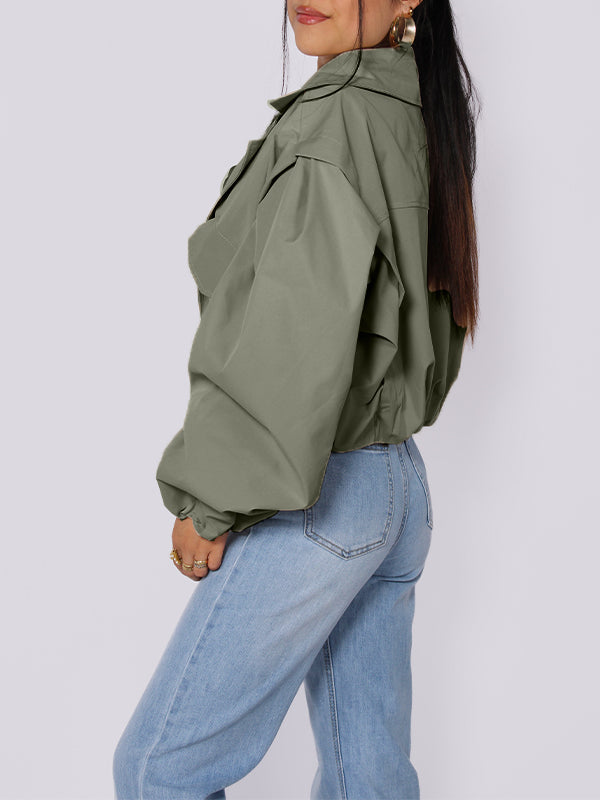 Double-Breasted Short Trench Jacket