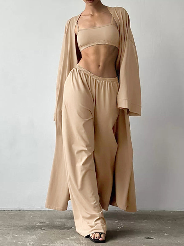 Solid 3PC Pant Set