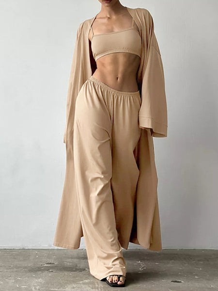 Solid 3PC Pant Set