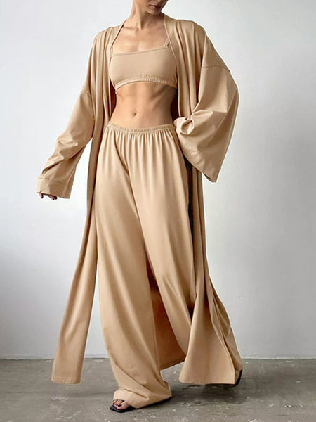 Solid 3PC Pant Set