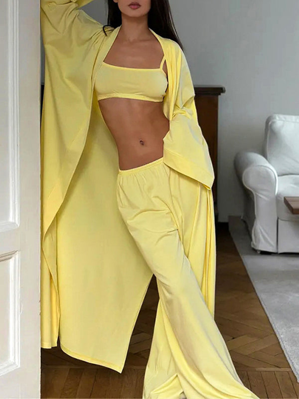 Solid 3PC Pant Set