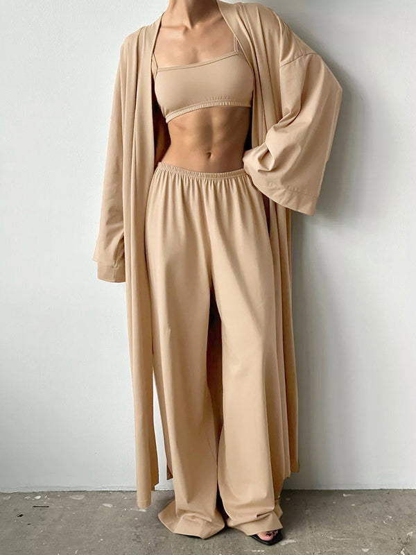Solid 3PC Pant Set
