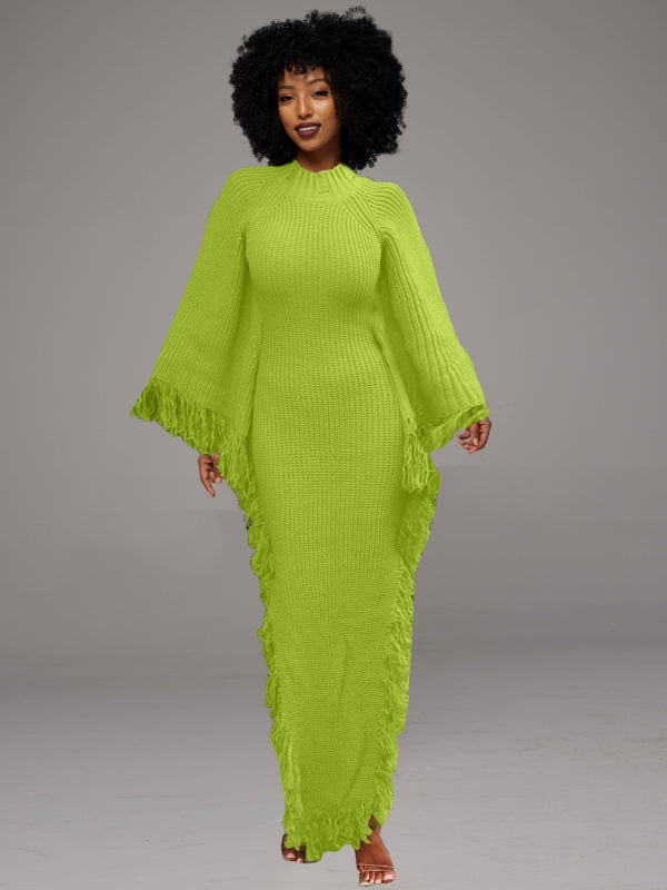 Side-Slit Fringe Dress