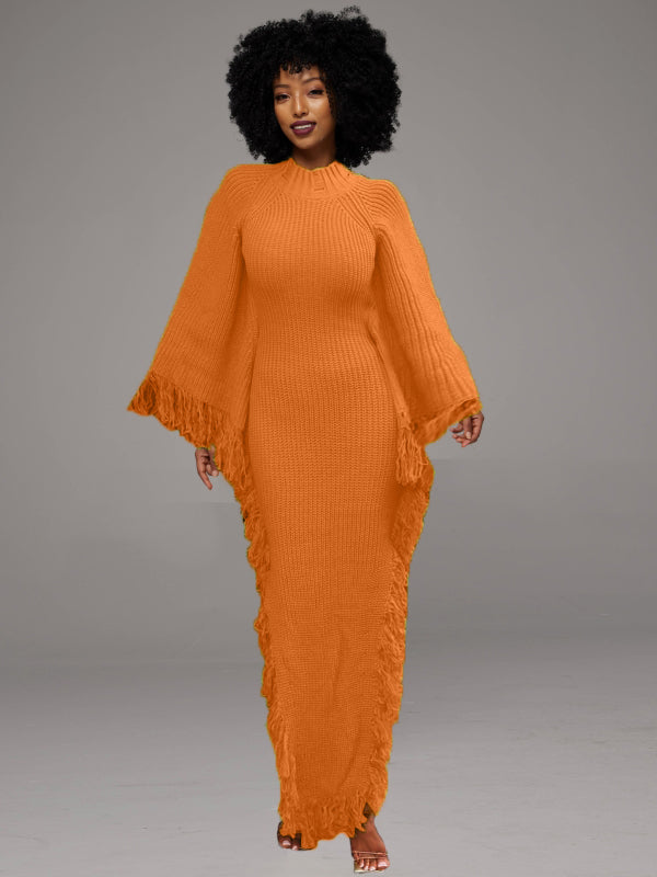 Side-Slit Fringe Dress