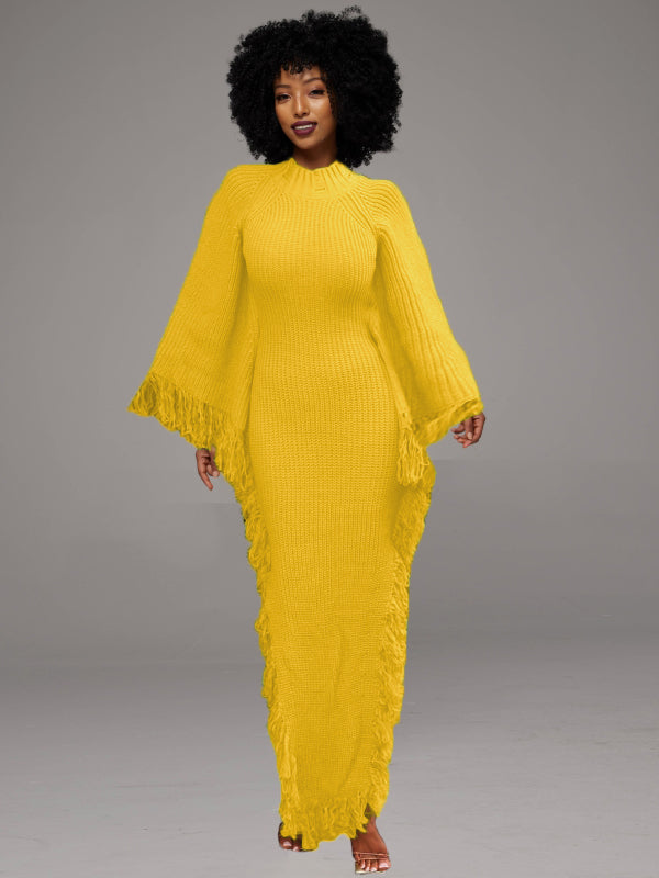 Side-Slit Fringe Dress
