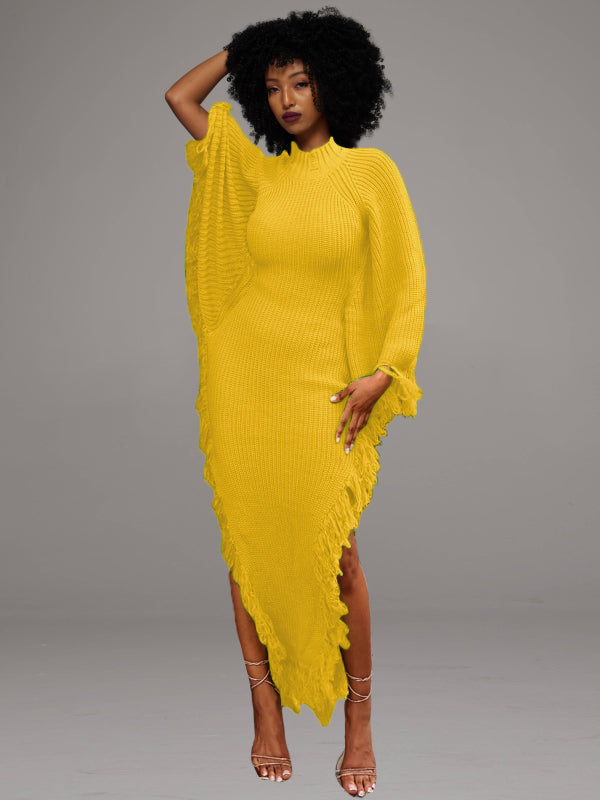 Side-Slit Fringe Dress