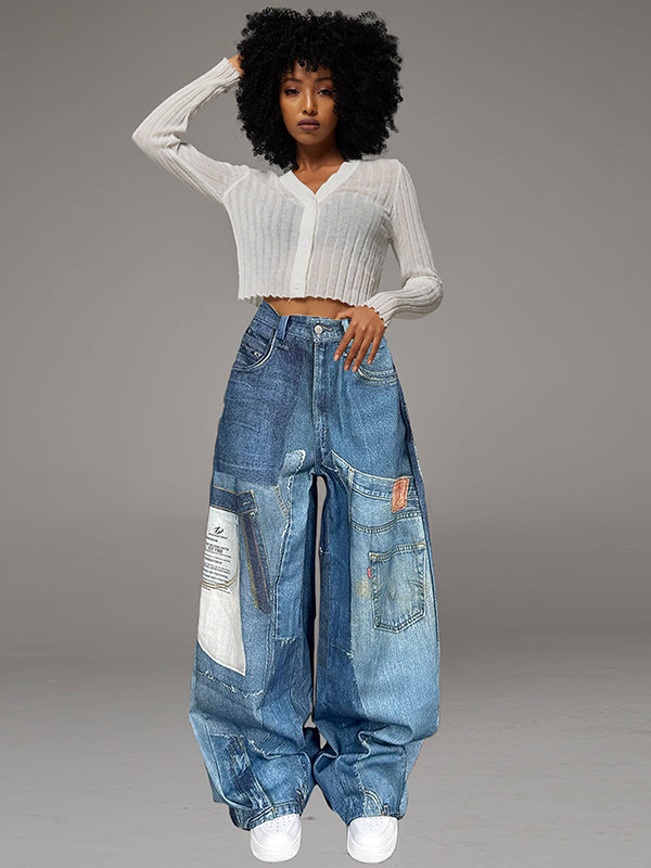 Patch Print Jeans
