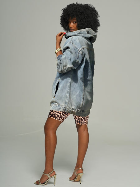 Denim Pullover Hoodie