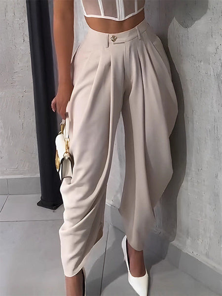 Solid Ruched Pants
