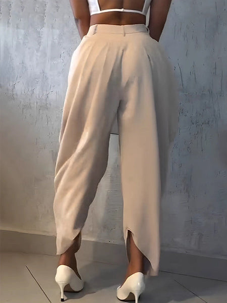 Solid Ruched Pants