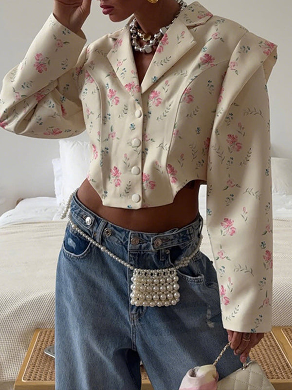 Floral Cropped Blazer