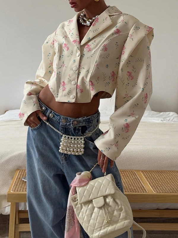 Floral Cropped Blazer