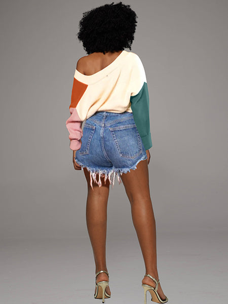 Colorblock Button-Front Cardigan