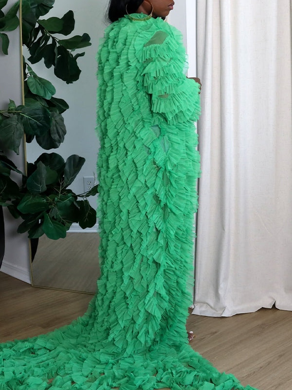 Frilled Open-Front Duster