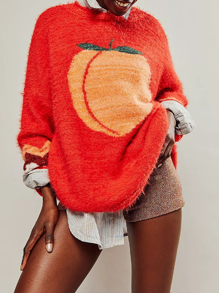 Printed Round-Neck Sweater