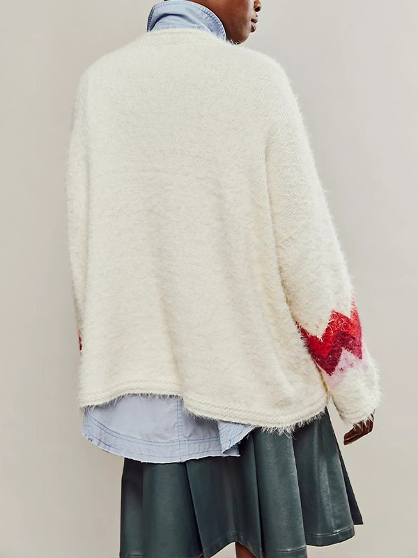Printed Round-Neck Sweater